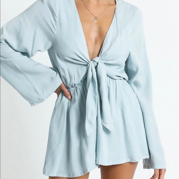 Showpo. Light Blue Long Sleeved Romper - Picture 5 of 5